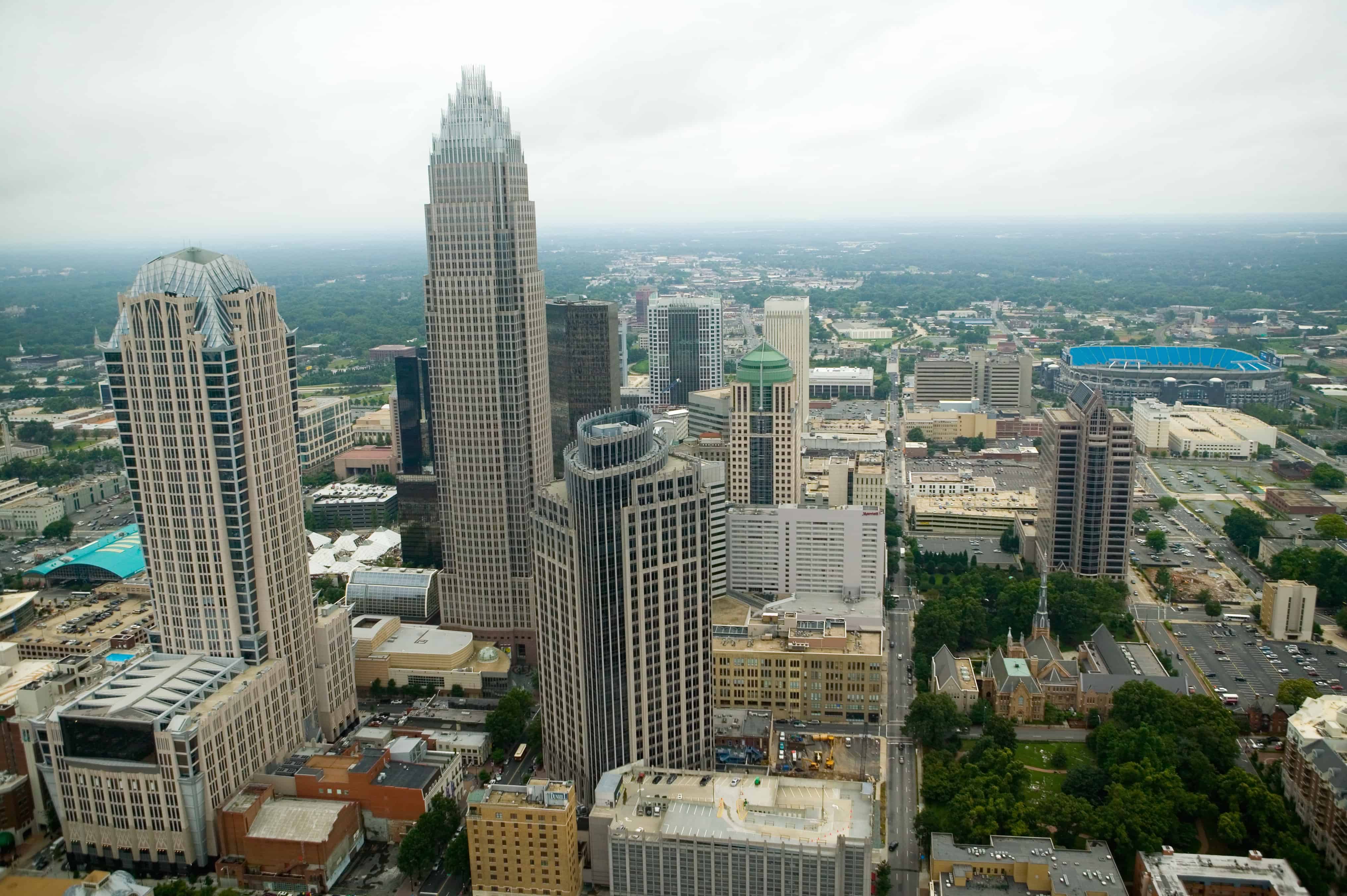 Aerial view of Charlotte, NC